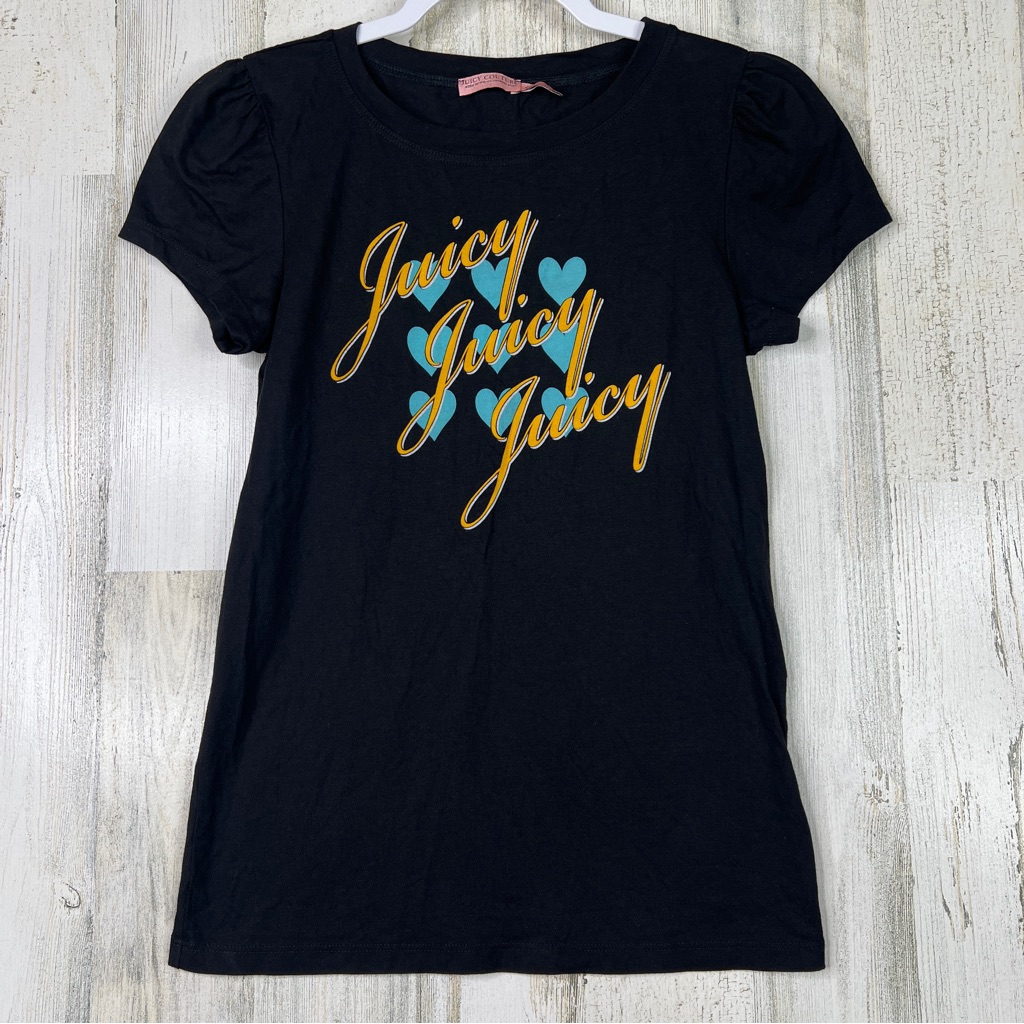 Juicy Couture Y2k Iconic Baby Tee Black Graphic Juicy Juicy Juicy Logo Womens S